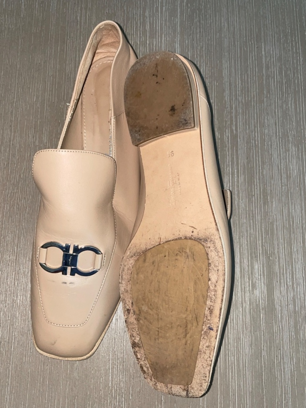 Salvatore Ferragamo Cesaro Leather Driver Loafers Size 9.5, Women’s , No Box - Picture 3 of 4